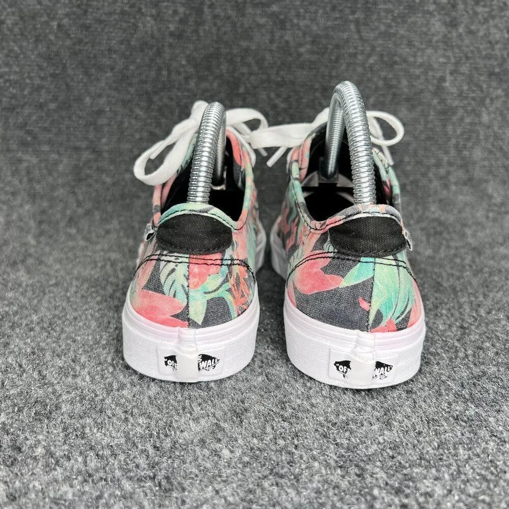 Vans Shoes Womens Size 8 Red Green Black Floral Print Low Athletic Skate Sneakes